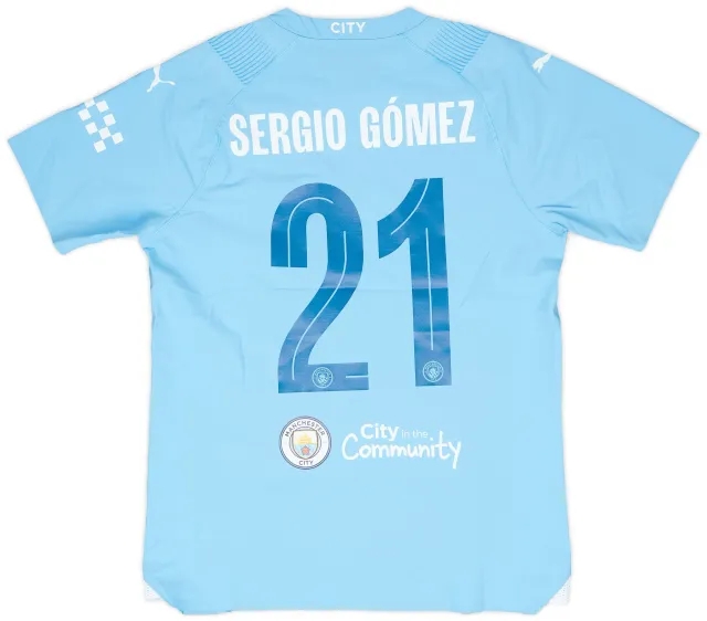 2023-24 Manchester City Match Issue FA Cup Final Home Shirt Sergio Gomez #21