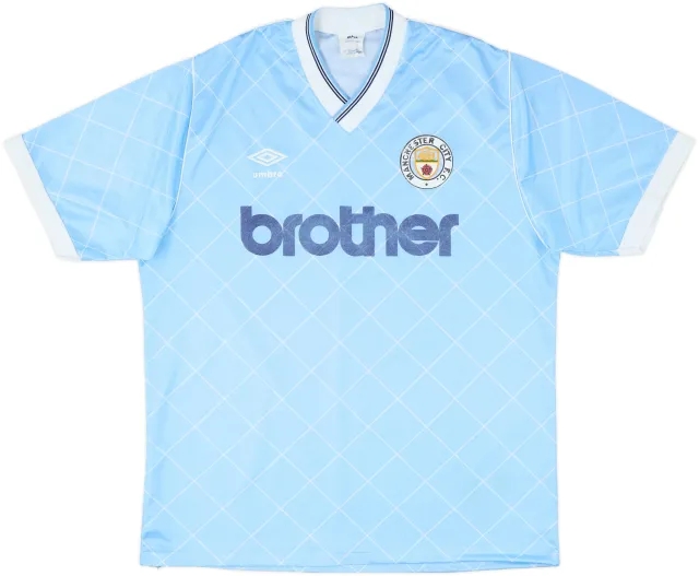 1987-89 Manchester City Home Shirt - 8/10 - (M)