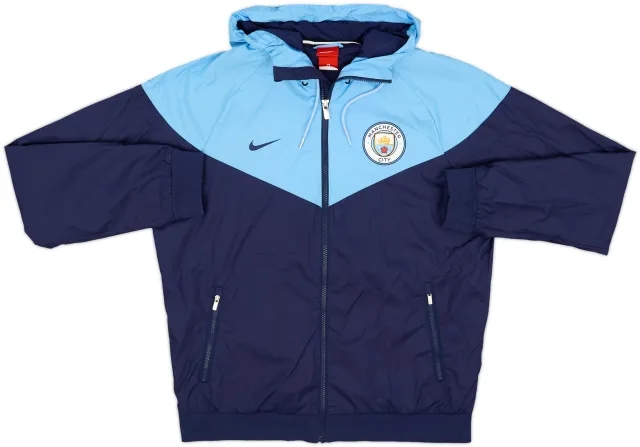 2017-18 Manchester City Nike Hooded Track Jacket - 8/10 - (M)