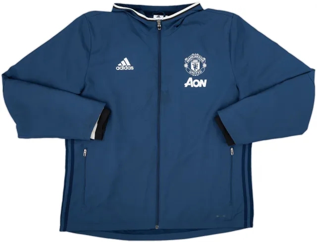 2016-17 Manchester United adidas Hooded Track Jacket - 6/10 - (XL)