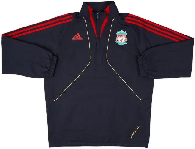 2009-10 Liverpool adidas 1/4 Zip Drill Top - 9/10 - (M)