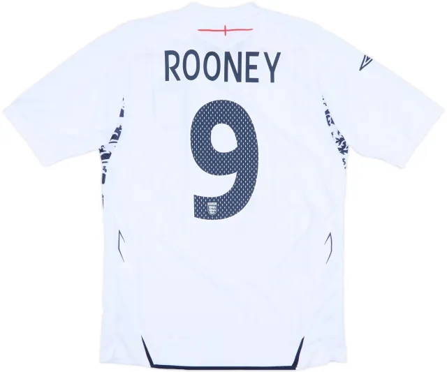 2007-09 England Home Shirt Rooney #9 (M)