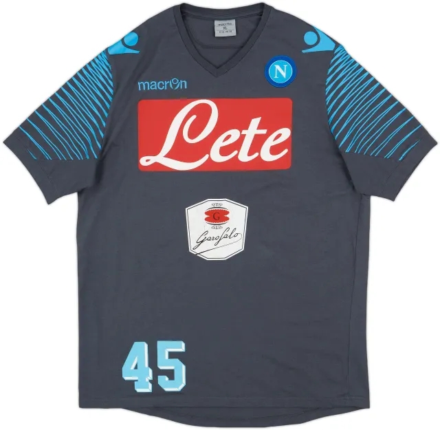 2014-15 Napoli Macron Player Issue Cotton Tee #45 - 5/10 - (XL)