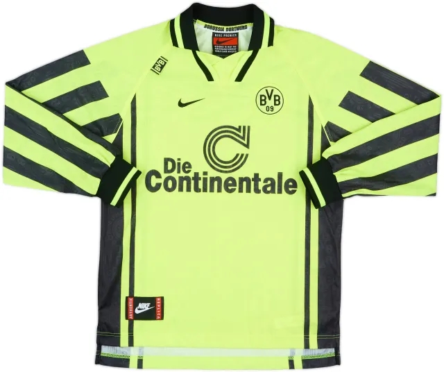 1996-97 Borussia Dortmund Home L/S Shirt - 8/10 - (L.Boys)