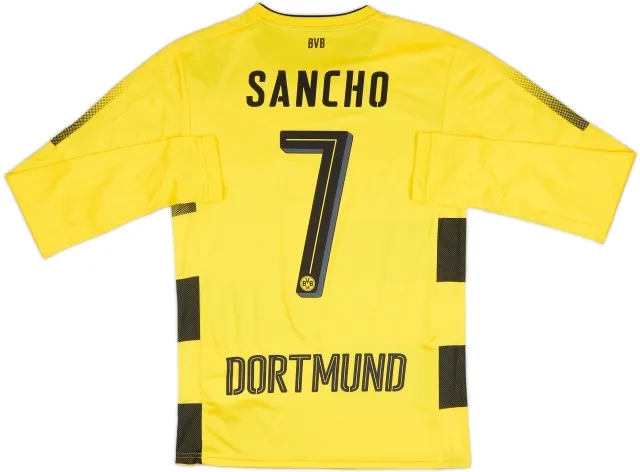 2017-18 Borussia Dortmund Authentic Home L/S Shirt Sancho #7 (S)
