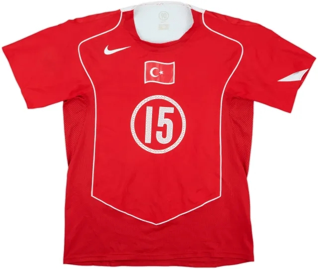 2004-06 Turkey Match Issue Home Shirt #15