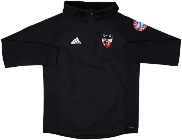 2017-18 Bayern Munich GPS Omens adidas 1/4 Zip Hooded Drill Top - 10/10 - (XL.Boys)