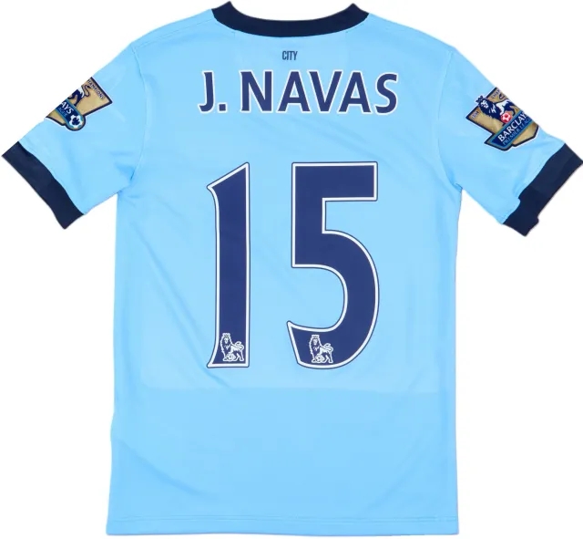 2014-15 Manchester City Home Shirt J.Navas #15 - 9/10 - (S.Boys)