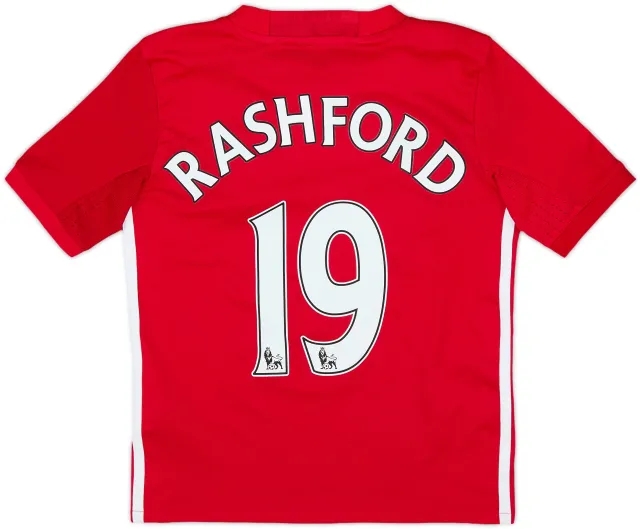 2016-17 Manchester United Home Shirt Rashford #19 - 7/10 - (7-8 Years)
