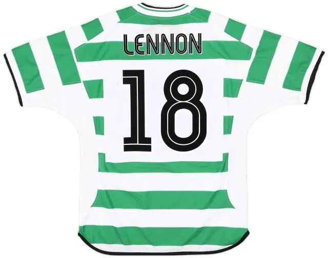2001-03 Celtic Home Shirt Lennon #18 - 8/10 - (M)