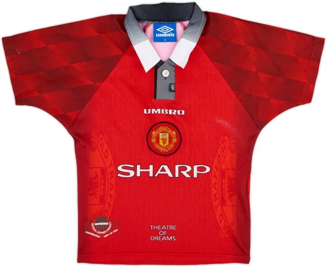 1996-98 Manchester United Home Shirt - 6/10 - (S.Boys)