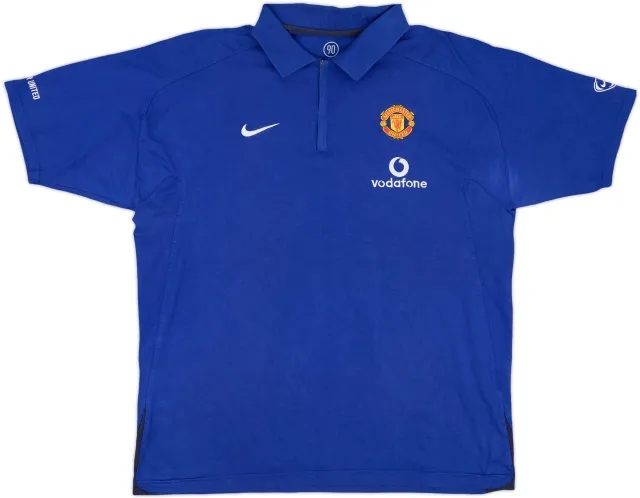 2002-03 Manchester United Nike 1/4 Zip Polo Shirt - 8/10 - (XXL)