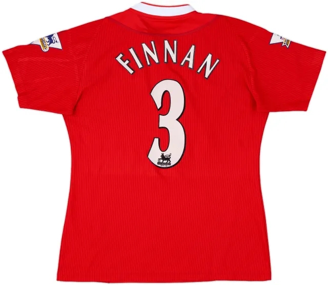 2002-04 Liverpool Home Shirt Finnan #3 - 8/10 - (Women's L)