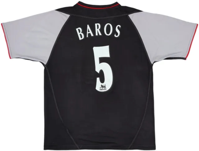 2002-04 Liverpool Away Shirt Baros #5 - 7/10 - (M)