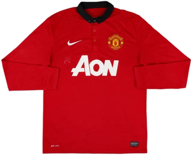 2013-14 Manchester United Home L/S Shirt - 5/10 - (M)