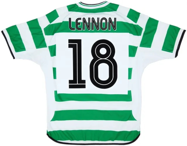 2001-03 Celtic Home Shirt Lennon #18 - 7/10 - (M)