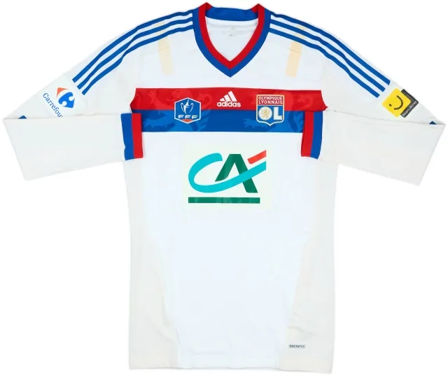 2011-12 Lyon Player Issue Techfit Coupe de France Home L/S Shirt - 7/10 - (XL)