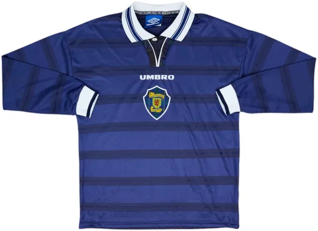 1998-00 Scotland Player Issue Home L/S Shirt - 8/10 - (M)