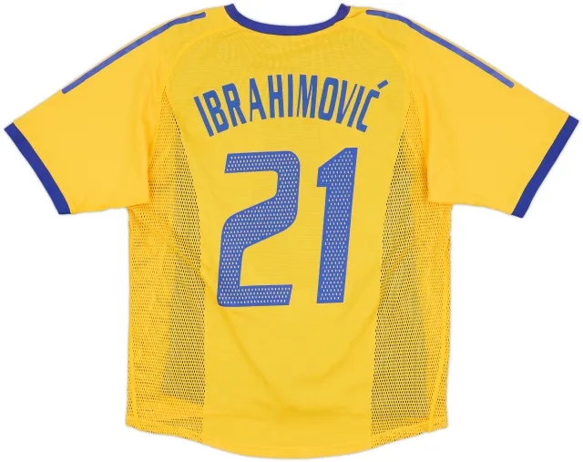 2002-03 Sweden Player Issue Home Shirt Ibrahimovic #21 - 8/10 - (M)