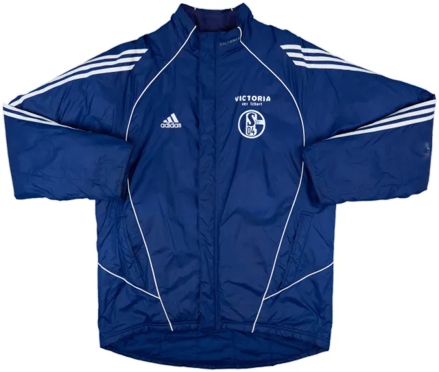 2005-06 Schalke Player Issue adidas Padded Bench Coat - 6/10 - (L)