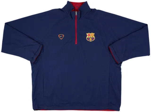 2000-01 Barcelona Nike Reversible 1/2 Zip Track Jacket - 8/10 - (XL)
