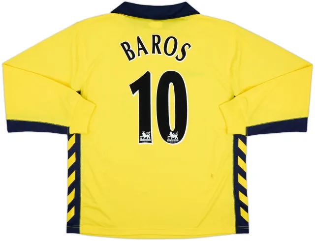 2005-06 Aston Villa Away L/S Shirt Baros #10 - 7/10 - (L)
