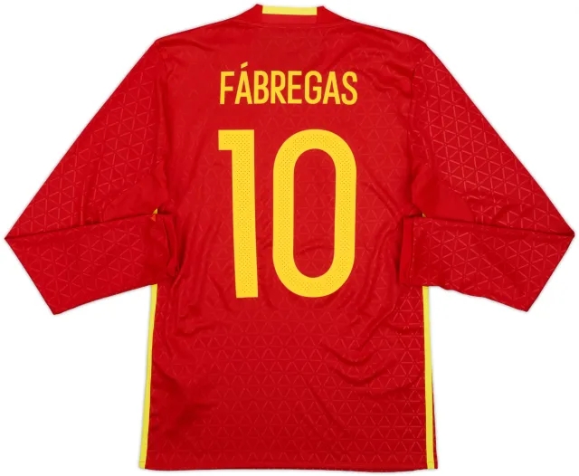 2016-17 Spain Home L/S Shirt Fabregas #10 - 10/10 - (XS)