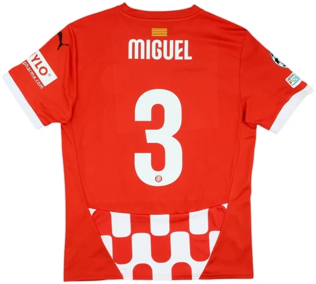 2024-25 Girona Match Issue Champions League Home Shirt Miguel #3