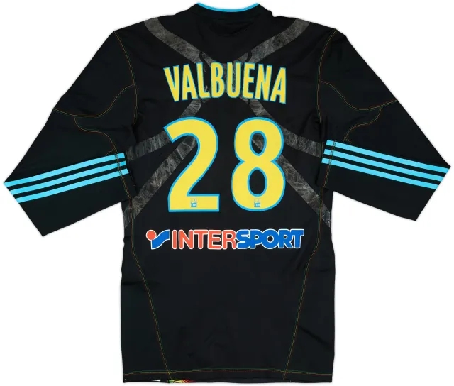 2010-11 Olympique Marseille Player Issue Techfit Third L/S Shirt Valbuena #28 - 7/10 - (L)