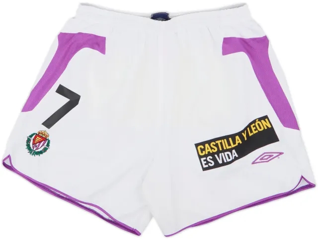 2003-04 Real Valladolid Player Issue Home Shorts #7 - 8/10 - (XL)
