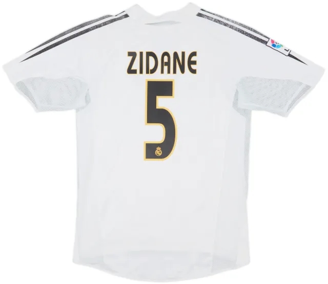 2004-05 Real Madrid Player Issue Home Shirt Zidane #5 - 7/10 - (M)