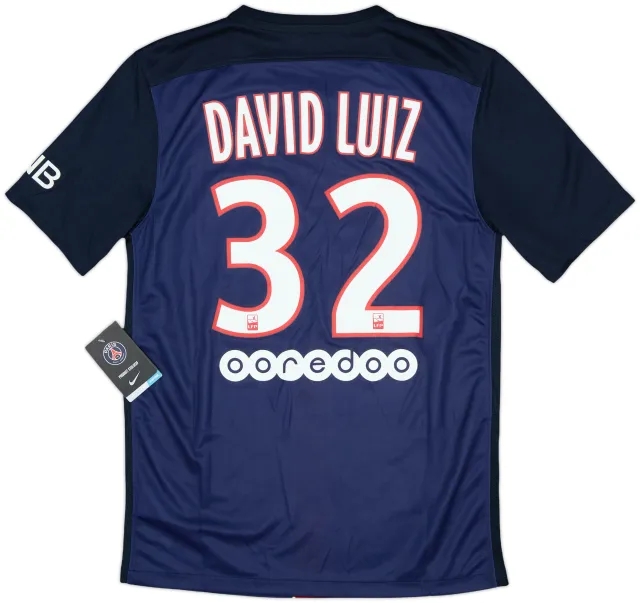 2015-16 Paris Saint-Germain Home Shirt David Luiz #32 (S)
