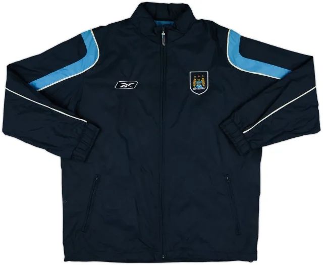 2004-06 Manchester City Reebok Hooded Rain Jacket - 6/10 - (L)