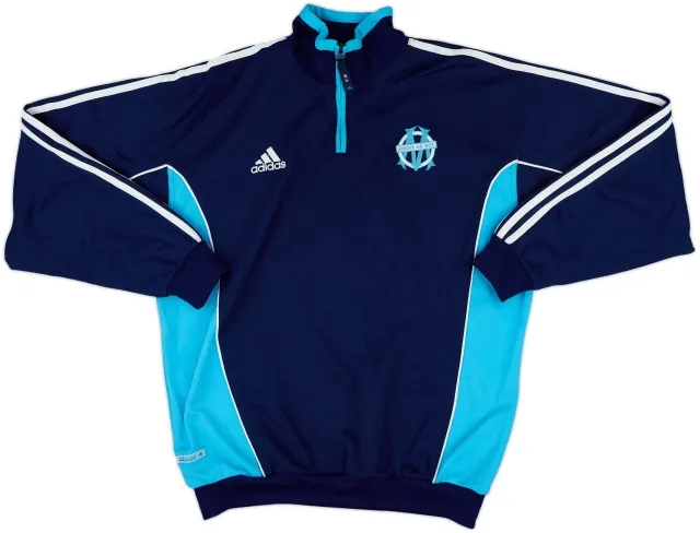 2000-01 Olympique Marseille adidas 1/4 Zip Sweat Top - 8/10 - (L)