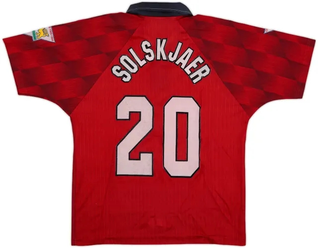 1996-98 Manchester United Home Shirt Solskjaer #20 - 6/10 - (Y)