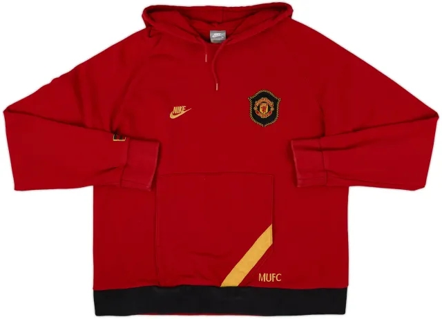 2007-08 Manchester United Nike Hooded Sweat Top - 8/10 - (L)
