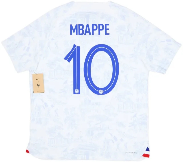 2022-23 France Authentic Away Shirt Mbappe #10 (XL)