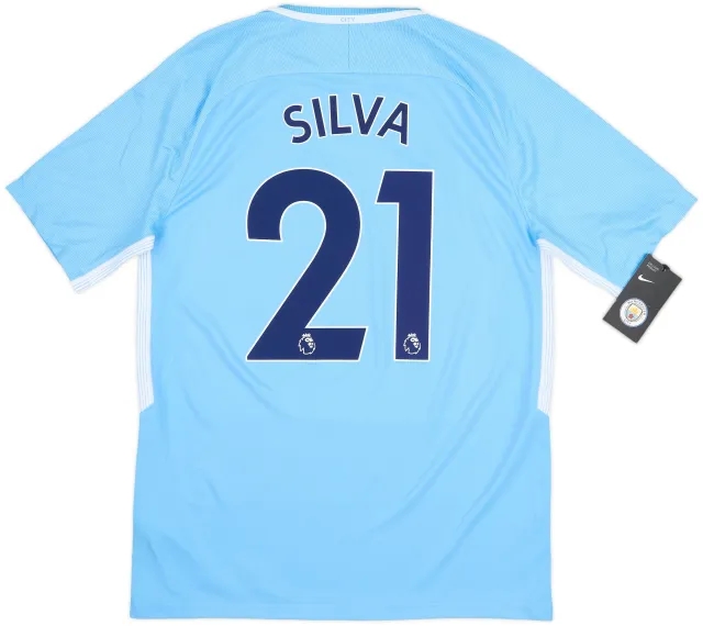 2017-18 Manchester City Home Shirt Silva #21 (M)