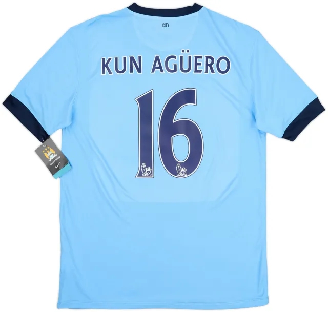 2014-15 Manchester City Home Shirt Kun Aguero #16 (L)