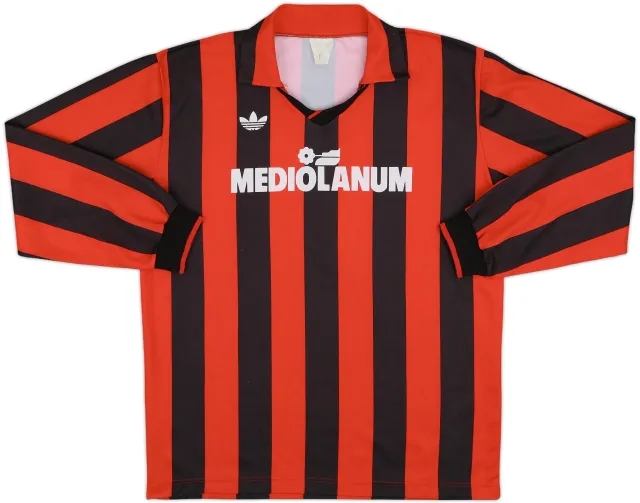1990-91 AC Milan Basic Home L/S Shirt - 8/10 - (XL)