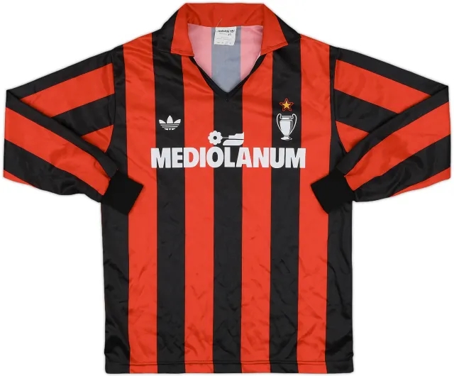 1990-91 AC Milan Basic Home L/S Shirt - 8/10 - (S)