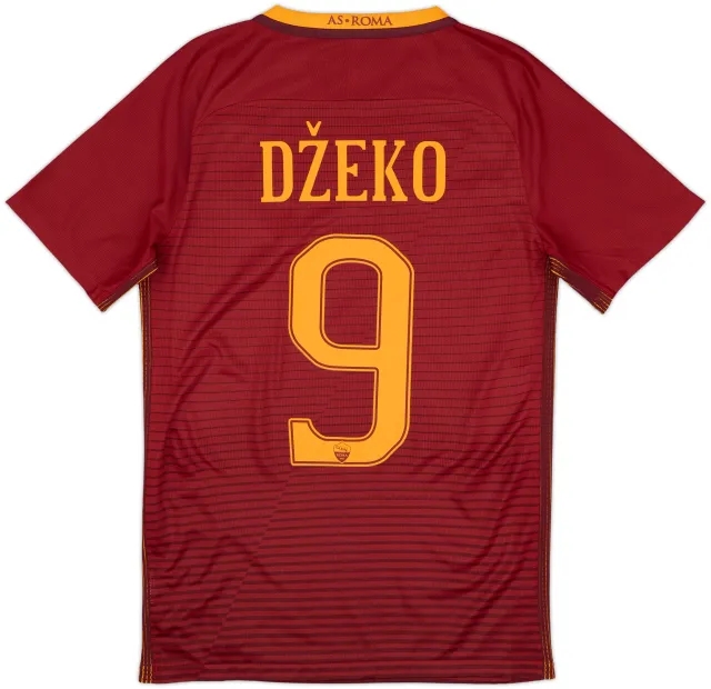 2016-17 Roma Authentic Home Shirt Dzeko #9 - 10/10 - (S)