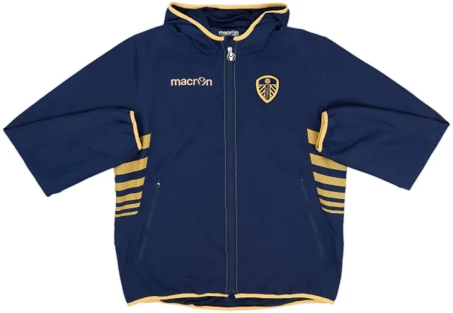 2013-14 Leeds United Macron Hooded Track Jacket - 8/10 - (M)