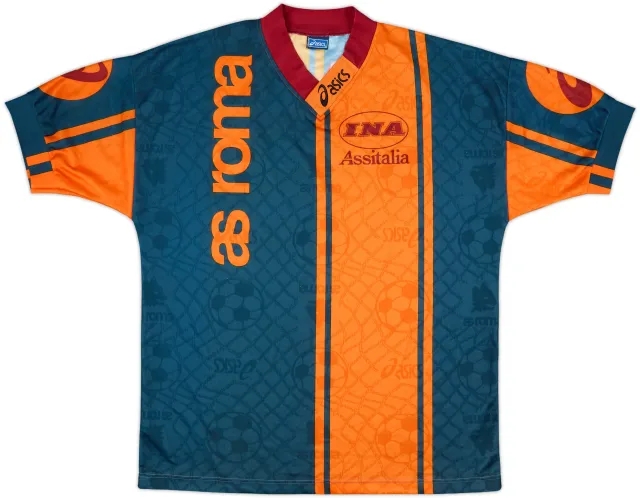 1996-97 Roma Asics Training Shirt - 8/10 - (XL)
