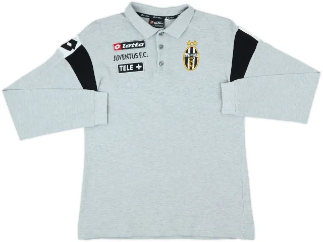 2001-02 Juventus Lotto Polo L/S Shirt - 8/10 - (XL.Boys)
