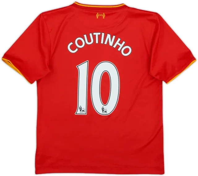 2016-17 Liverpool Home Shirt Coutinho #10 - 9/10 - (S.Boys)