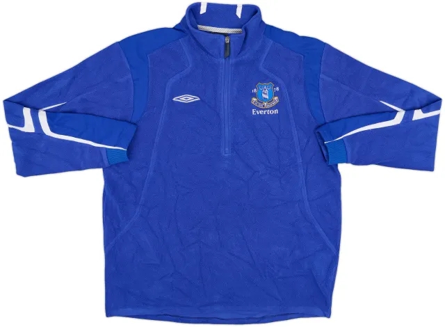 2007-08 Everton Umbro Fleece 1/4 Zip Training Top - 8/10 - (L)