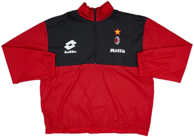 1994-95 AC Milan Lotto 1/4 Zip Training Top - 7/10 - (L)