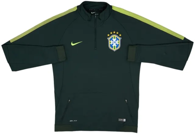 2014-15 Brazil Nike 1/4 Zip Training Top - 8/10 - (M)