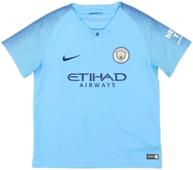 2018-19 Manchester City Home Shirt - 7/10 - (7-8 Years)